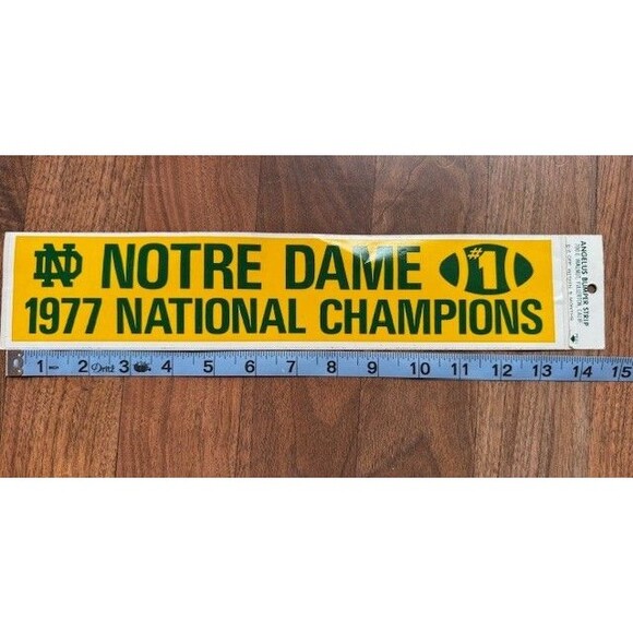 Notre Dame Vintage College Football 1977 National Champions Bumper Sticker - Picture 4 of 5